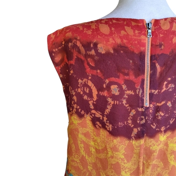 Alice + Olivia Colorful Abstract Print Silk Sleeveless Blouse Size Small - Picture 8 of 8